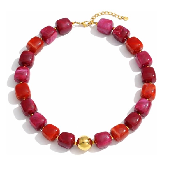 New! Himalaya Beaded Stone Necklace (1379) - Picture 2 of 3